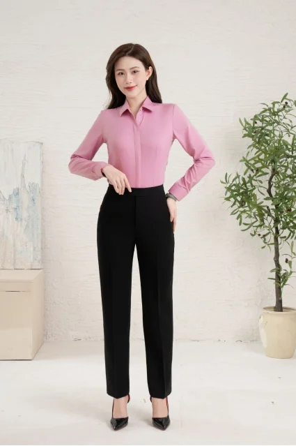 Áo sơ mi nữ dài tay ASW-285 chất liệu Ngải cứu họa tiết vân chìm cao cấp Thái Hòa